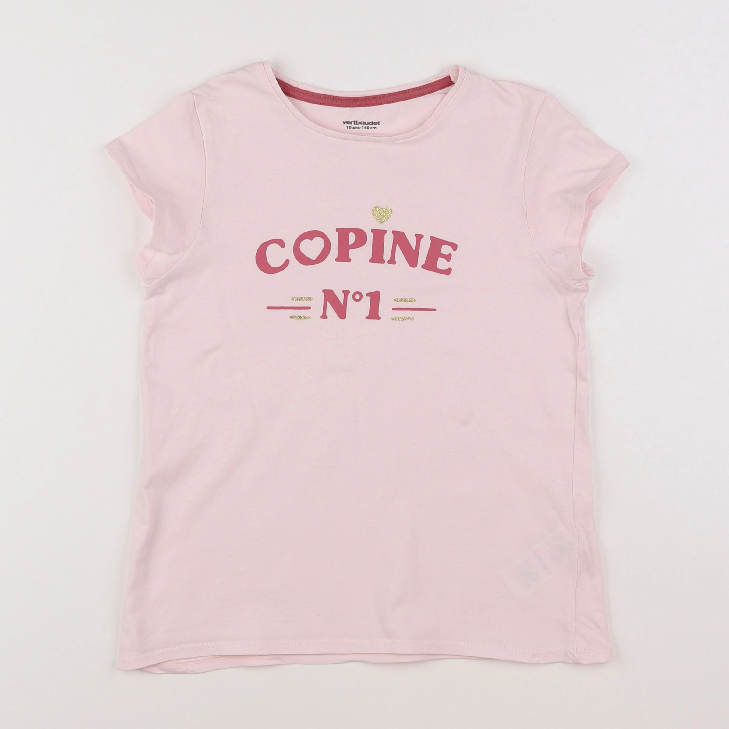 Vertbaudet - tee-shirt rose - 10 ans