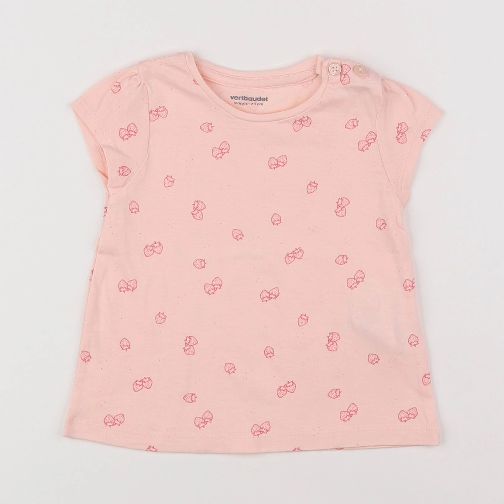 Vertbaudet - tee-shirt rose - 9 mois