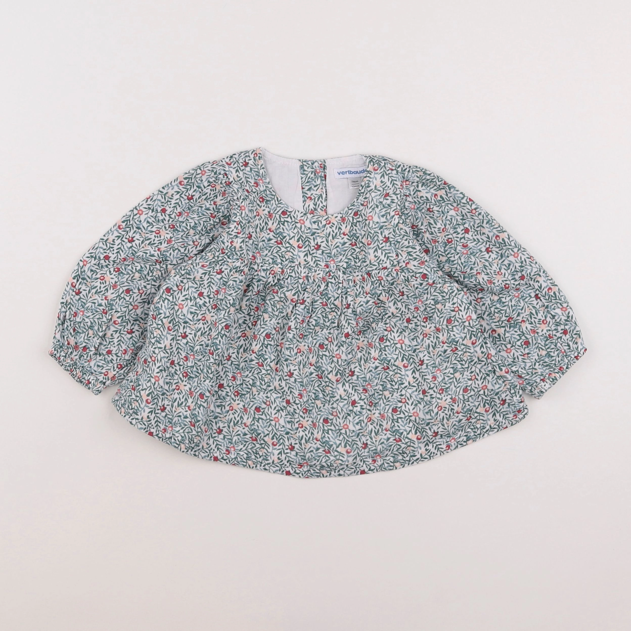 Vertbaudet - blouse vert - 12 mois