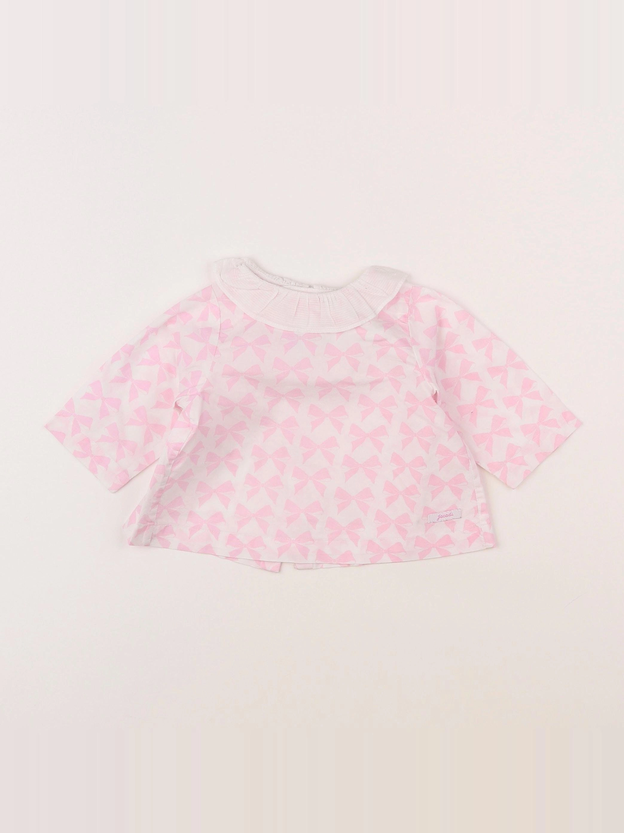 Jacadi - blouse blanc, rose - 3 mois