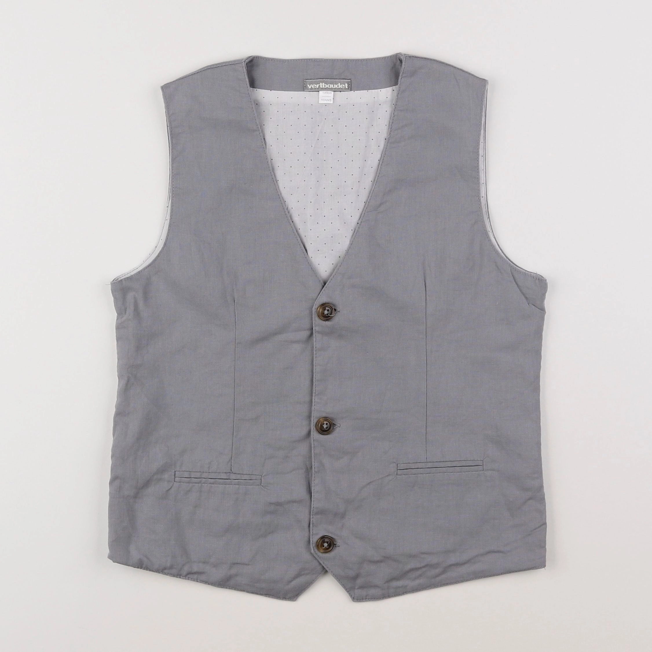 Vertbaudet - gilet gris - 10 ans