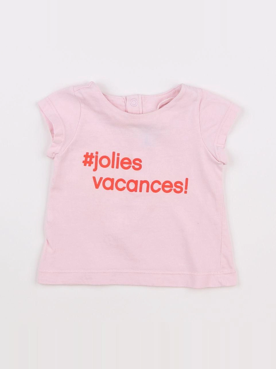 Jacadi - tee-shirt rose - 6 mois