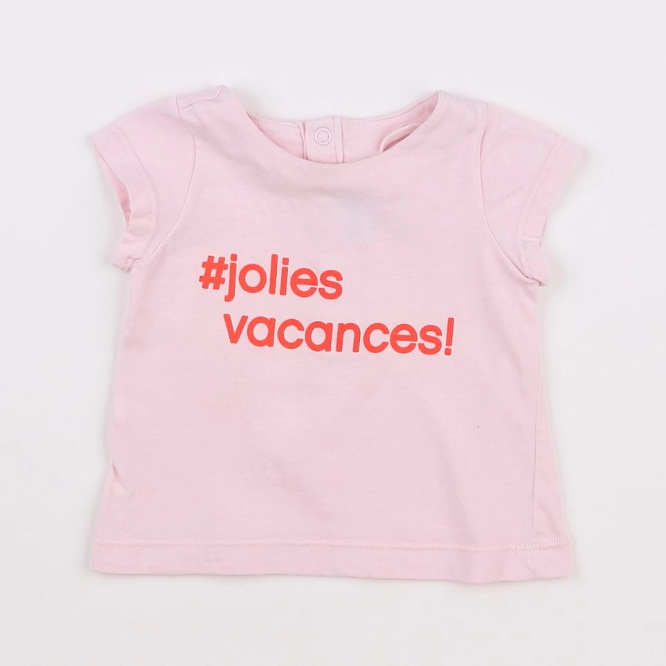 Jacadi - tee-shirt rose - 6 mois