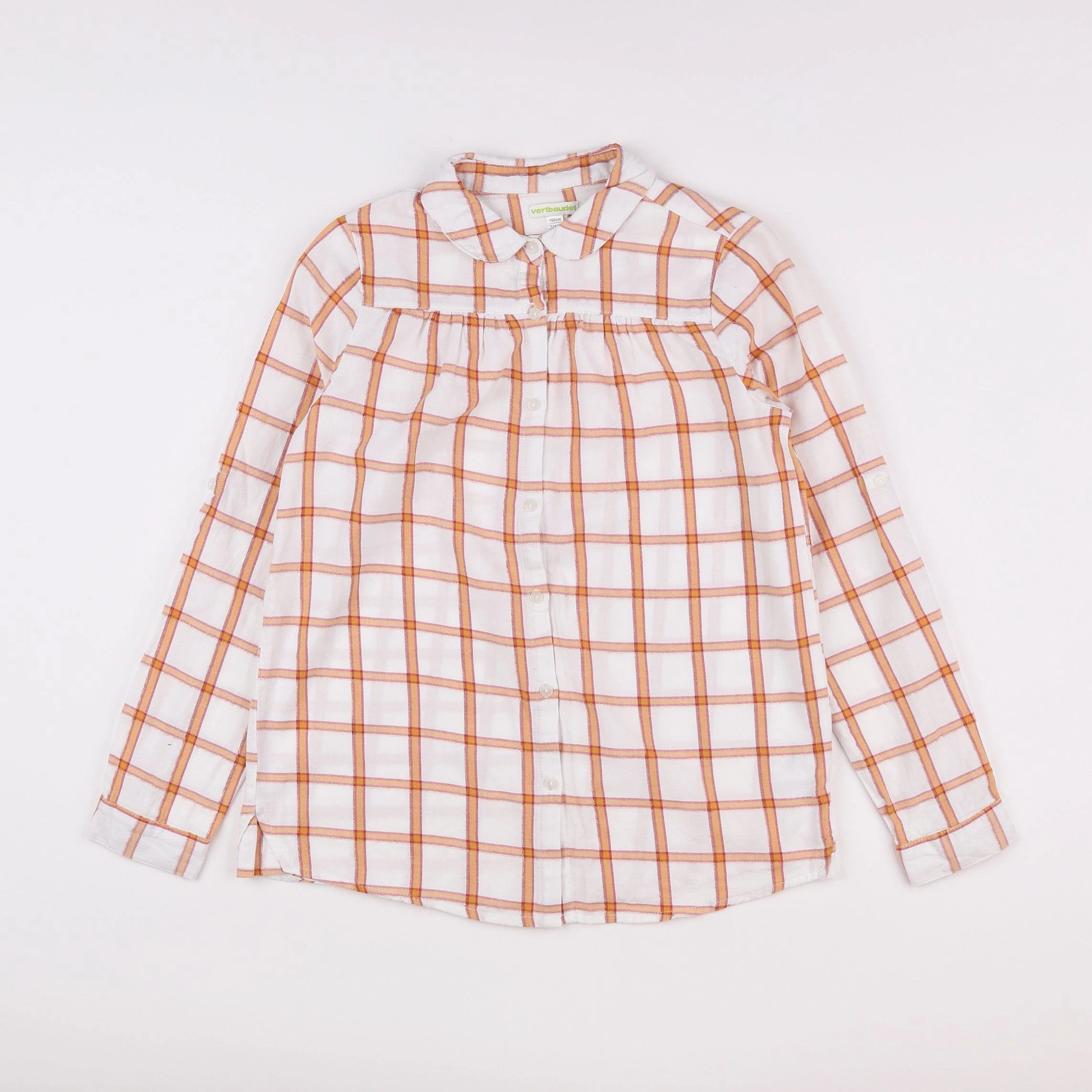 Vertbaudet - blouse orange, beige - 12 ans