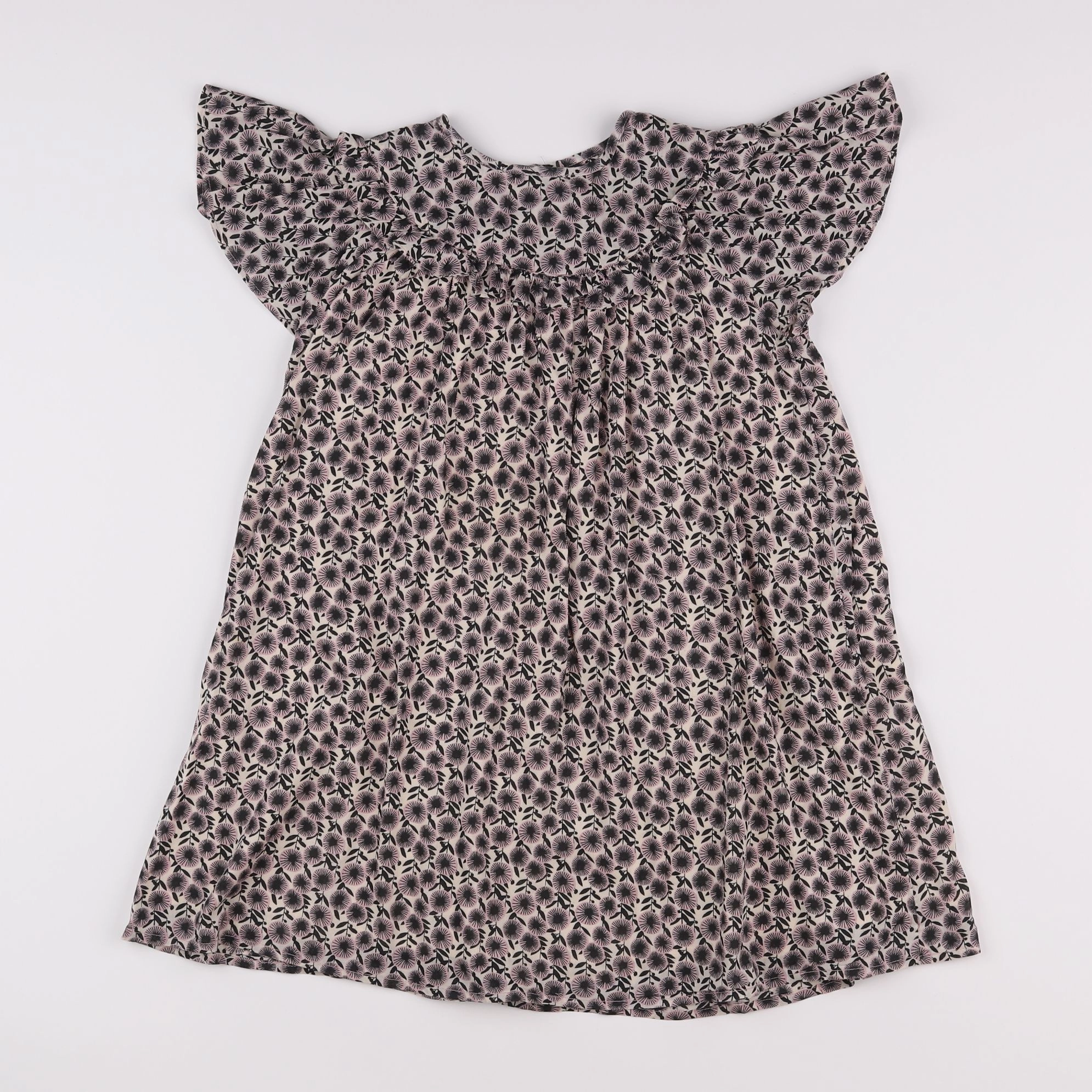 Monoprix - robe noir, rose - 6 ans