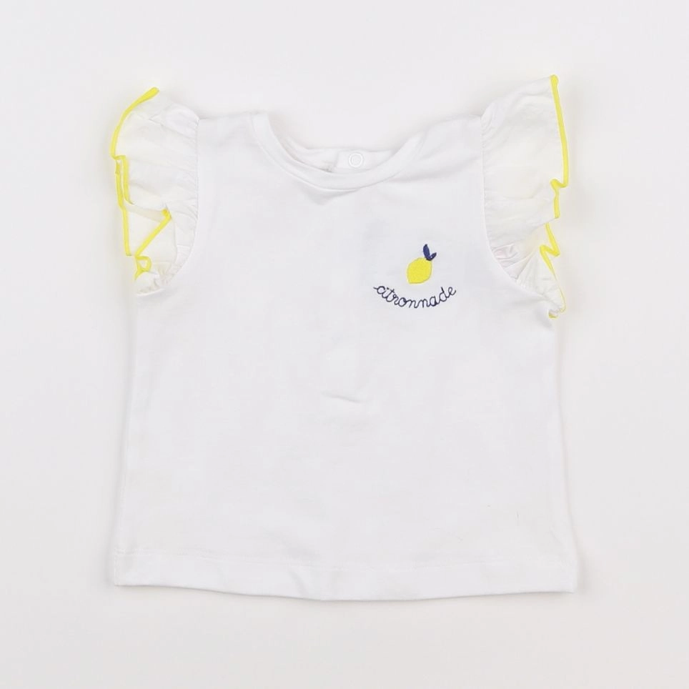 Jacadi - tee-shirt blanc, jaune - 6 mois