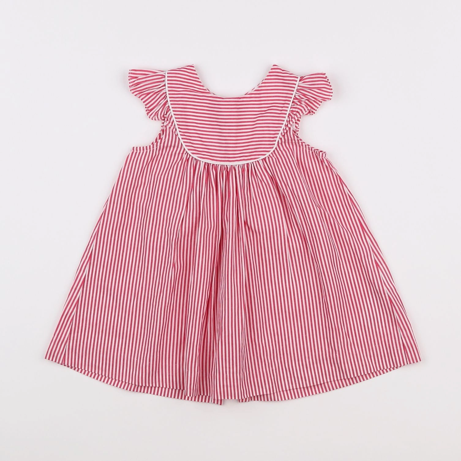 Jacadi - robe rose, blanc - 12 mois