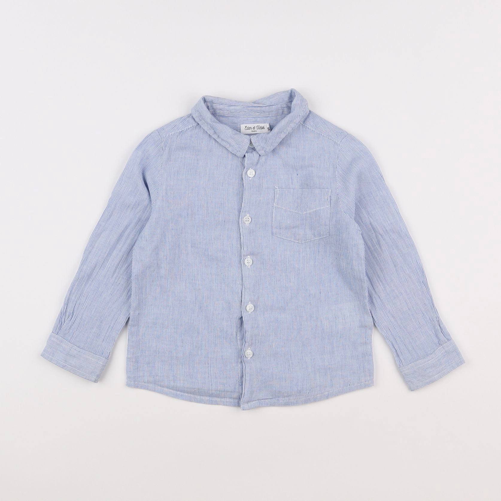 Eden & Victor - chemise bleu, blanc - 2 ans