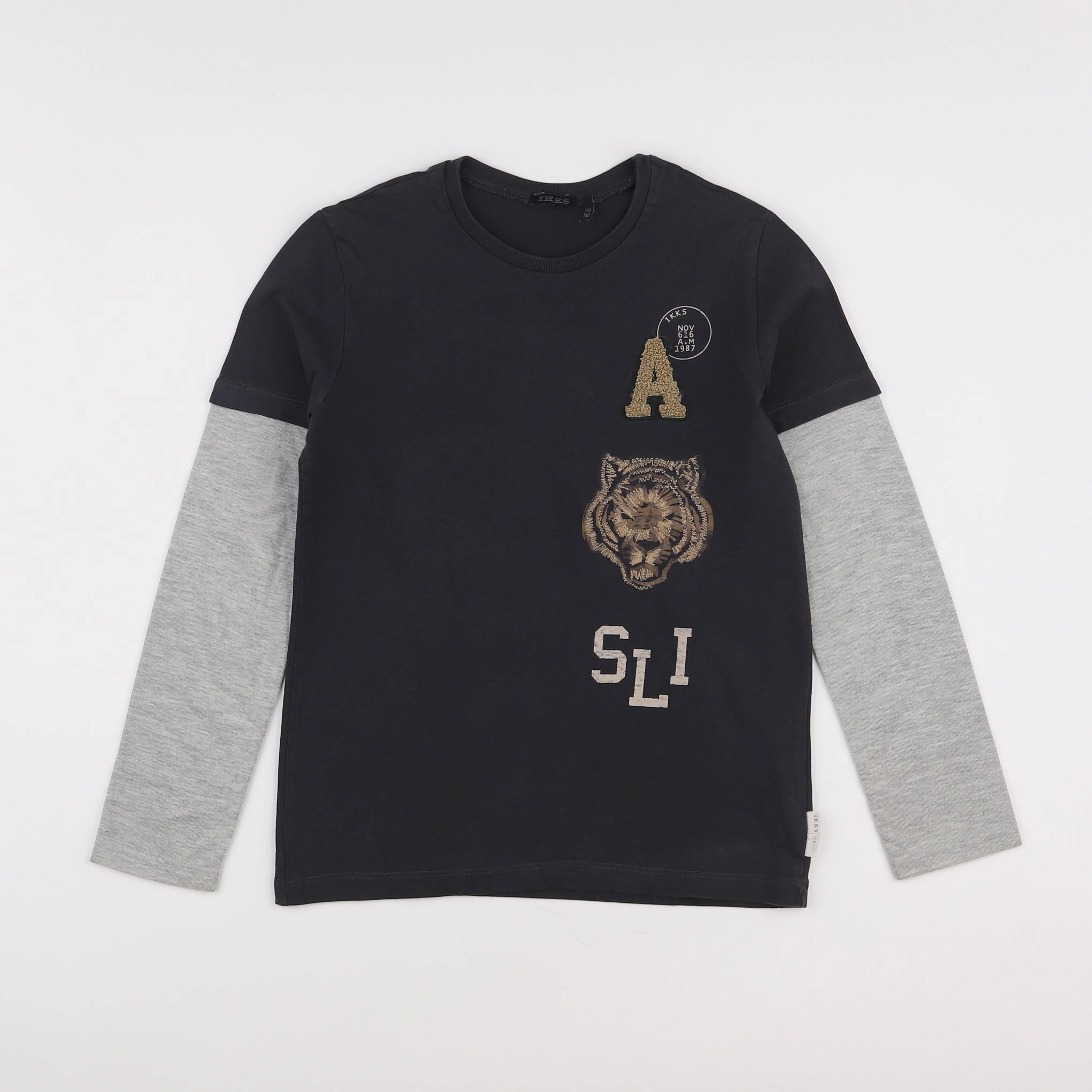 IKKS - tee-shirt gris - 10 ans