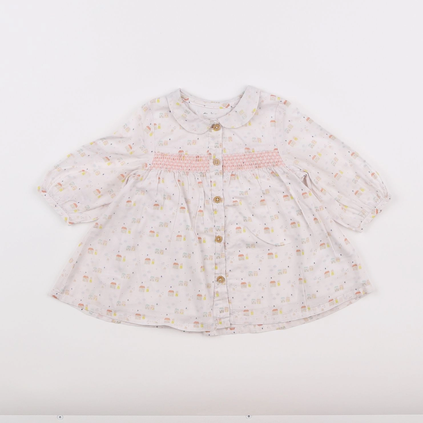 Vertbaudet - robe blanc, rose - 3 mois