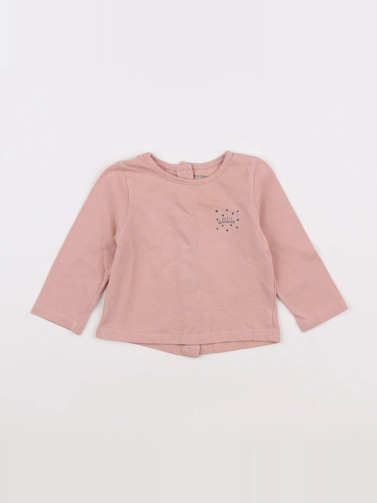 Vertbaudet - tee-shirt rose - 3 mois