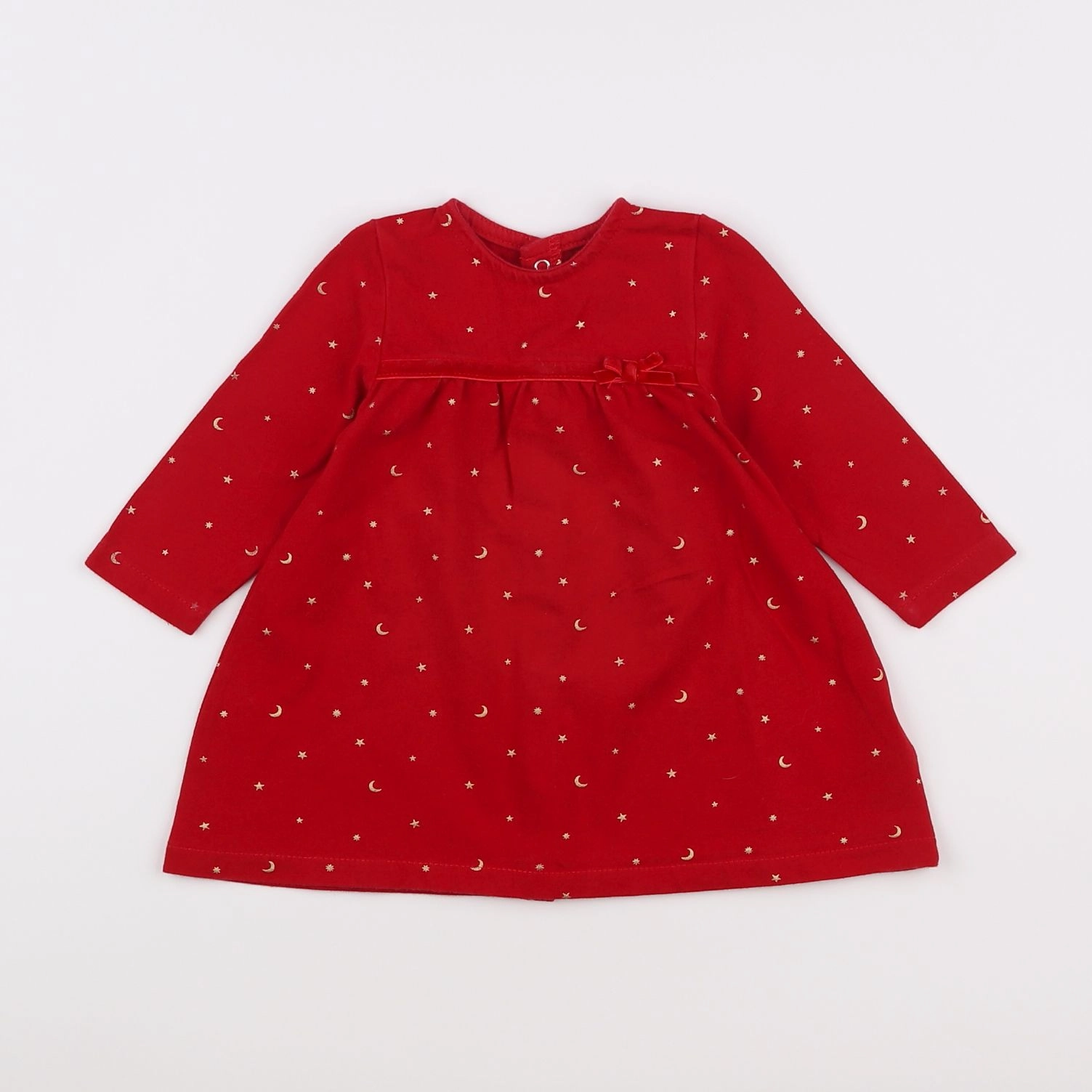 Vertbaudet - robe rouge, or - 6 mois