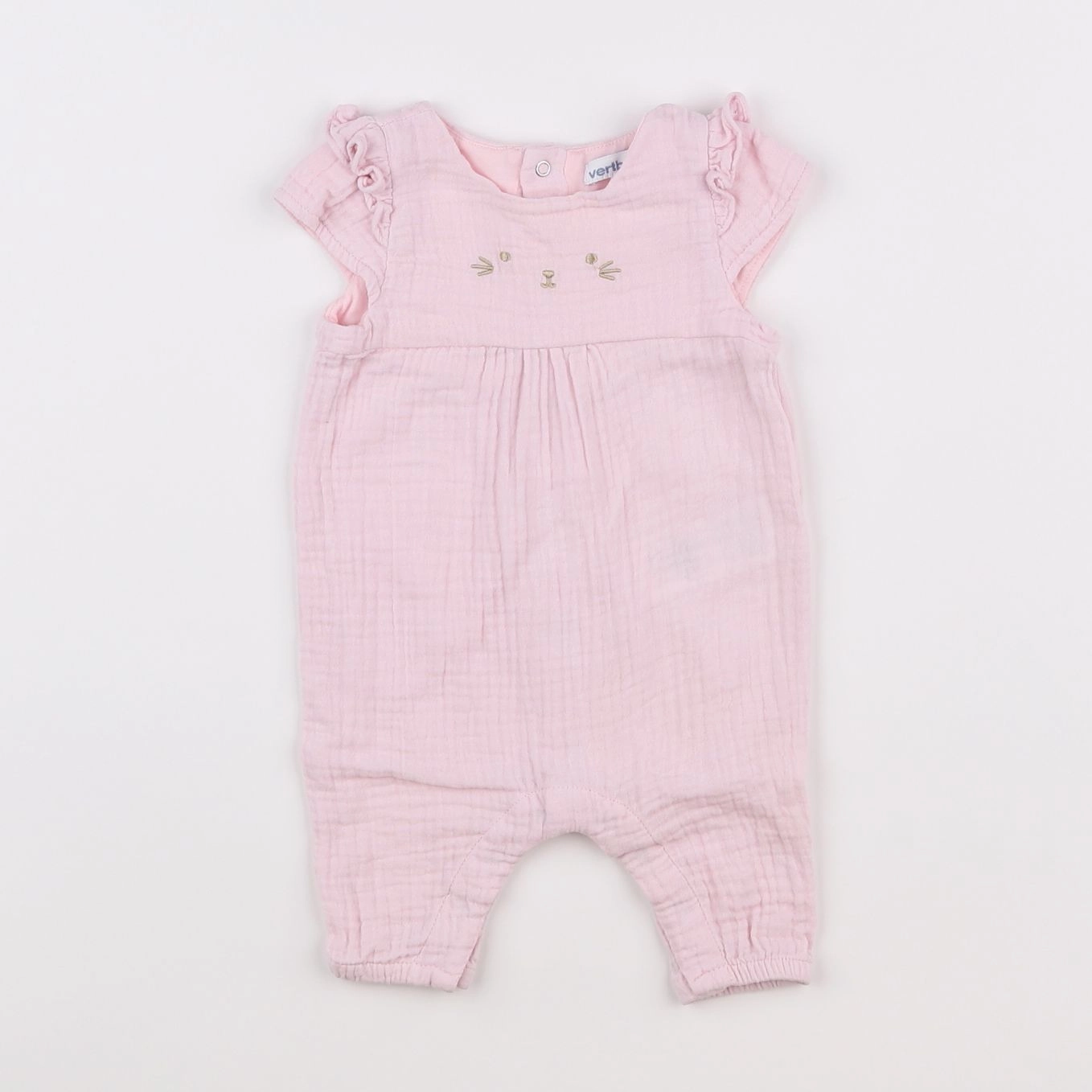 Vertbaudet - combinaison rose - 1 mois