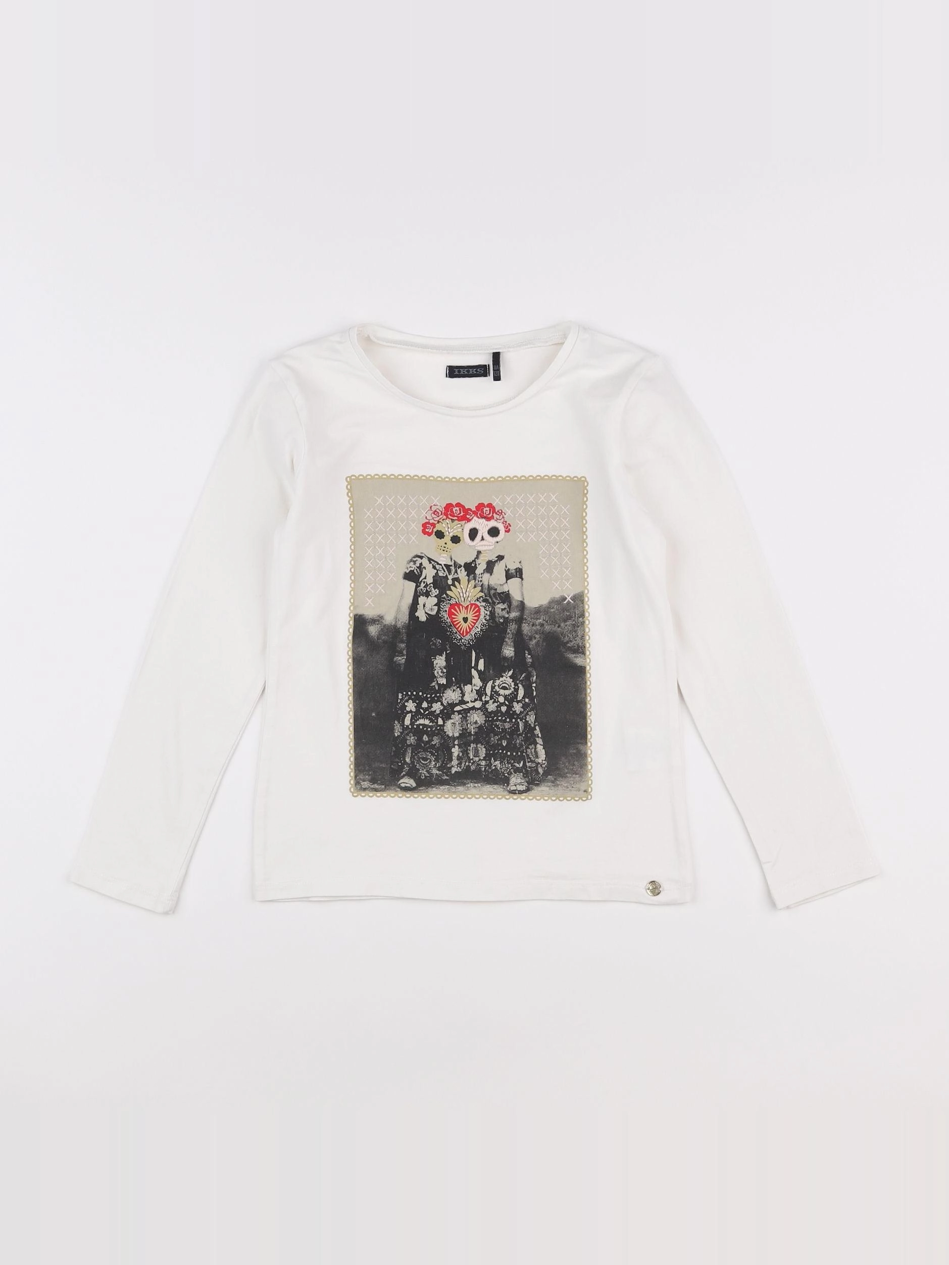 IKKS - tee-shirt blanc - 8 ans