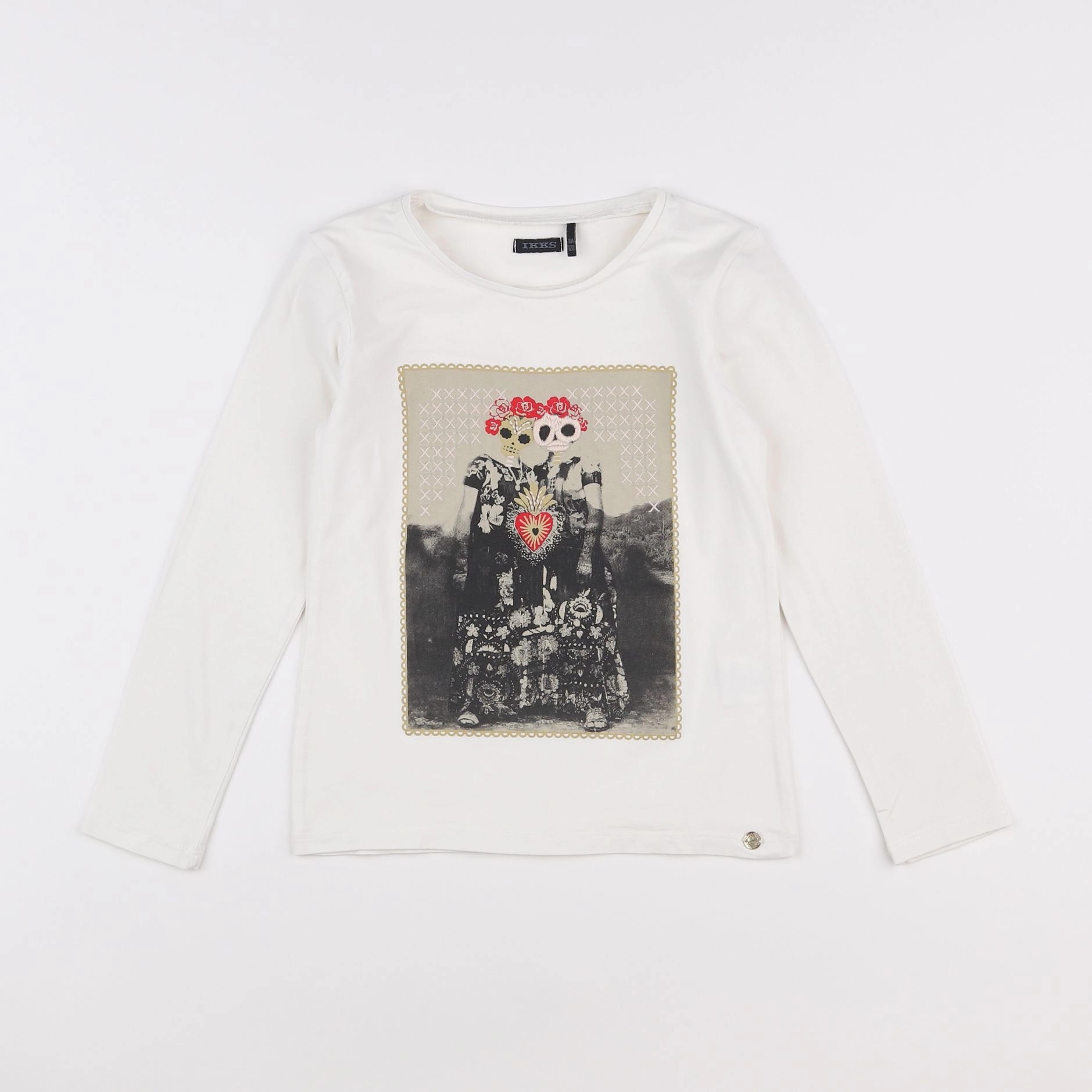IKKS - tee-shirt blanc - 8 ans