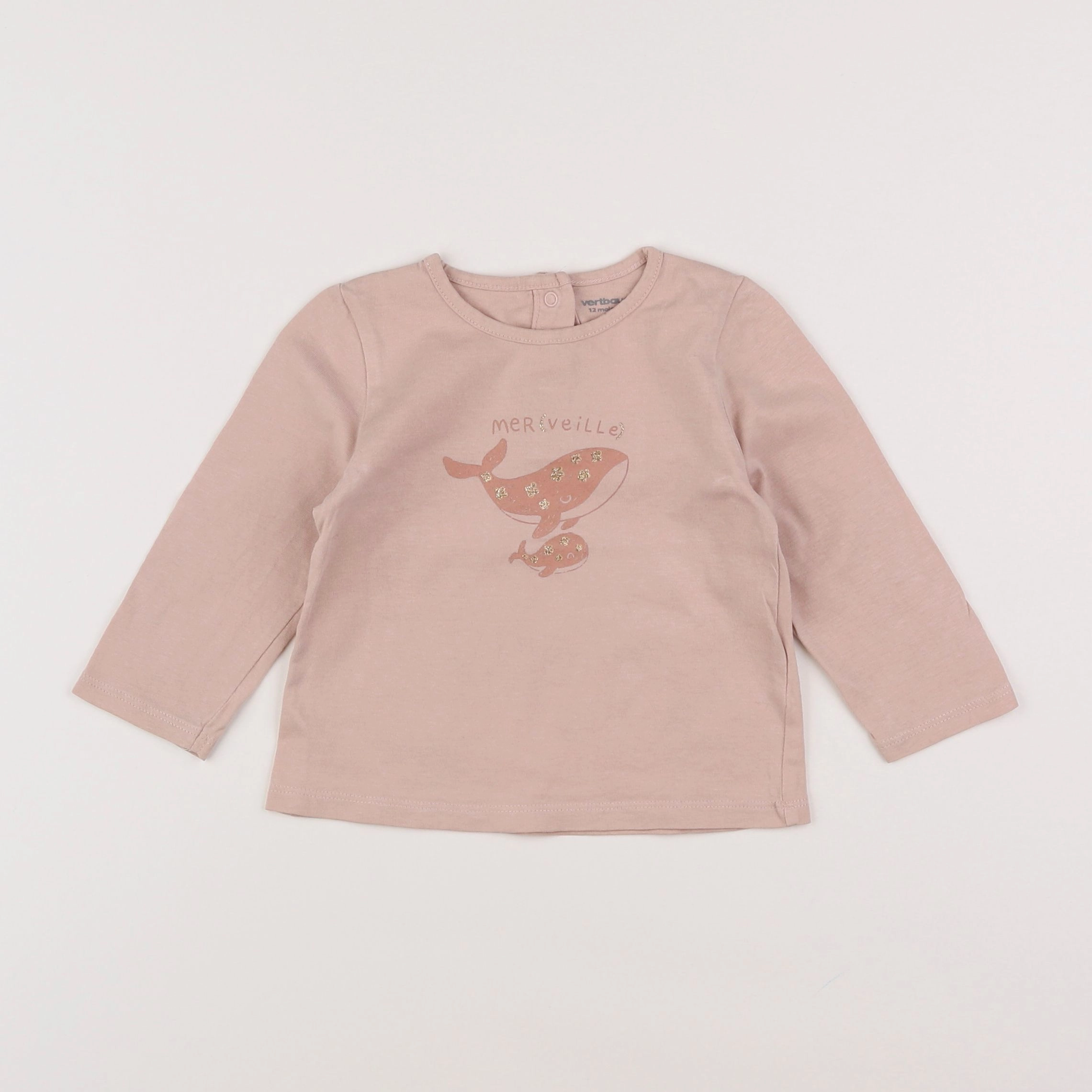 Vertbaudet - tee-shirt rose - 12 mois