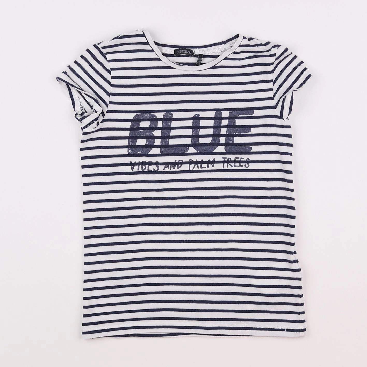 IKKS - tee-shirt bleu, blanc - 8 ans