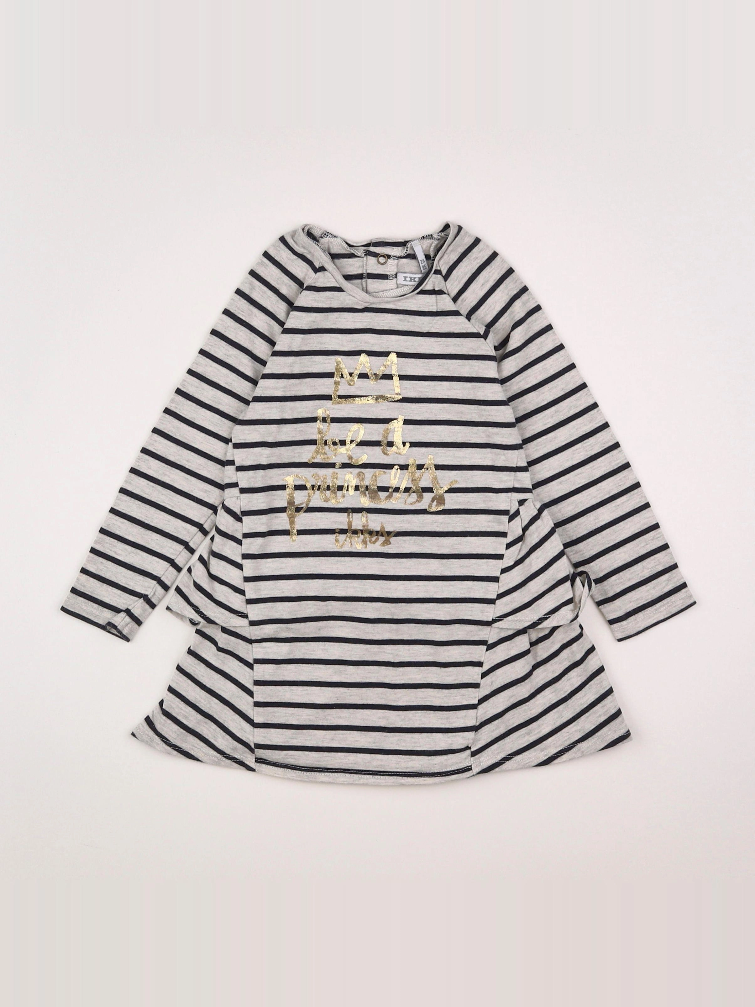 IKKS - robe gris - 2 ans