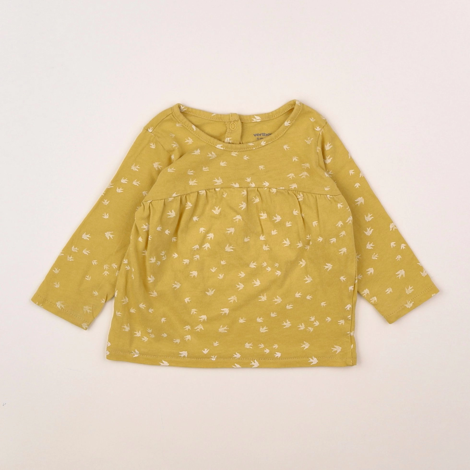 Vertbaudet - tee-shirt jaune - 6 mois