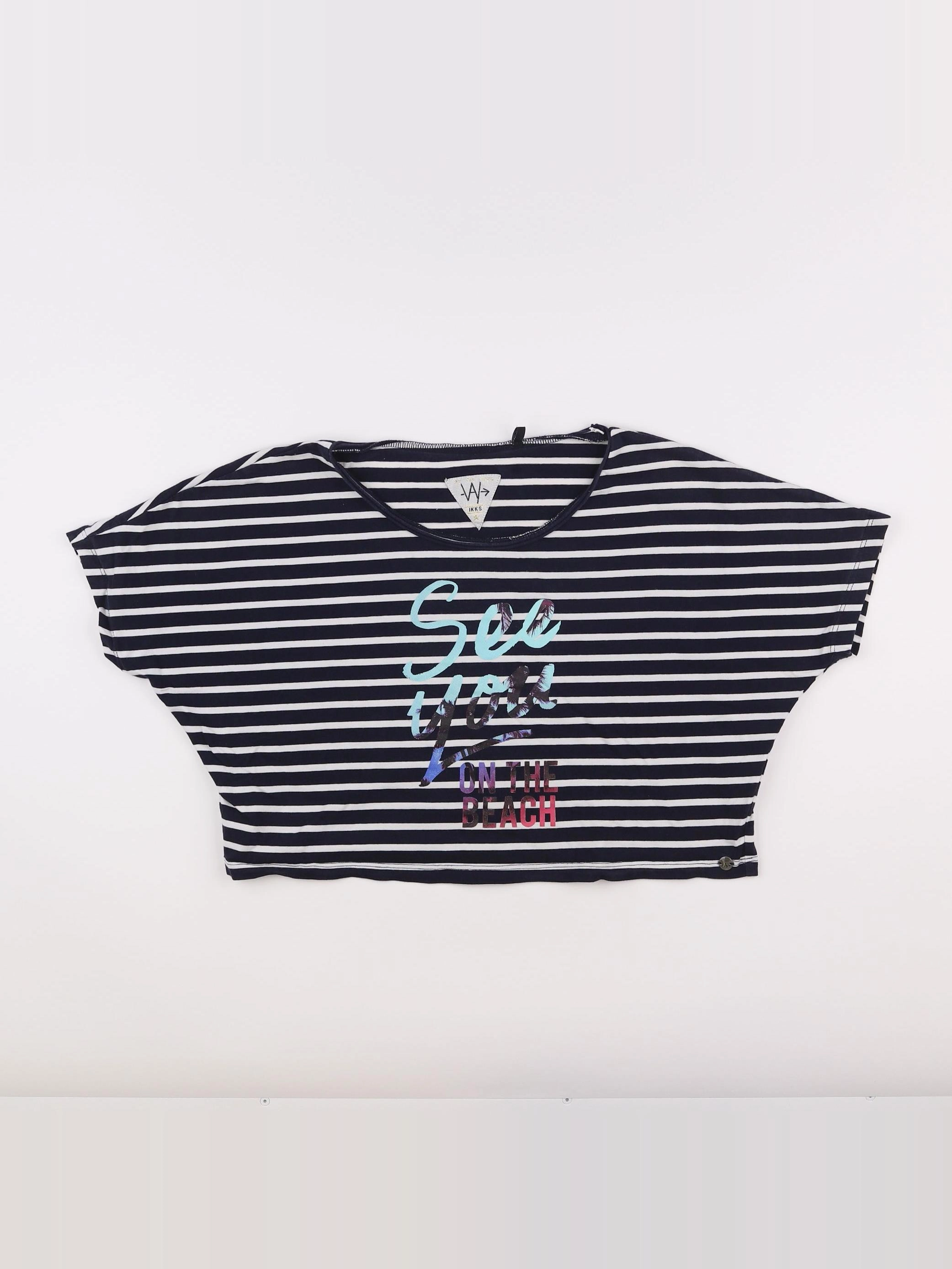 IKKS - tee-shirt court bleu, blanc - 12 ans