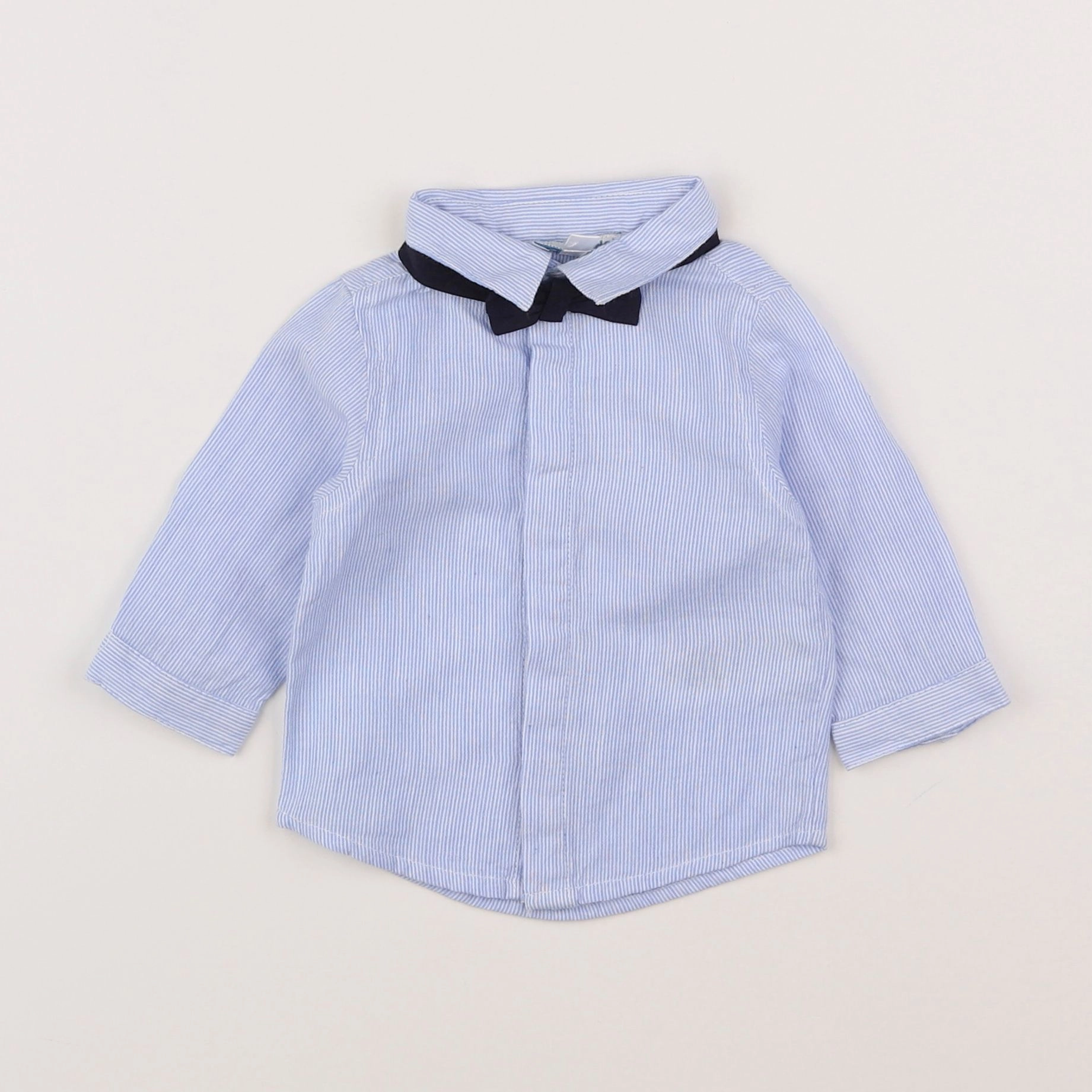 Vertbaudet - chemise blanc, bleu - 12 mois