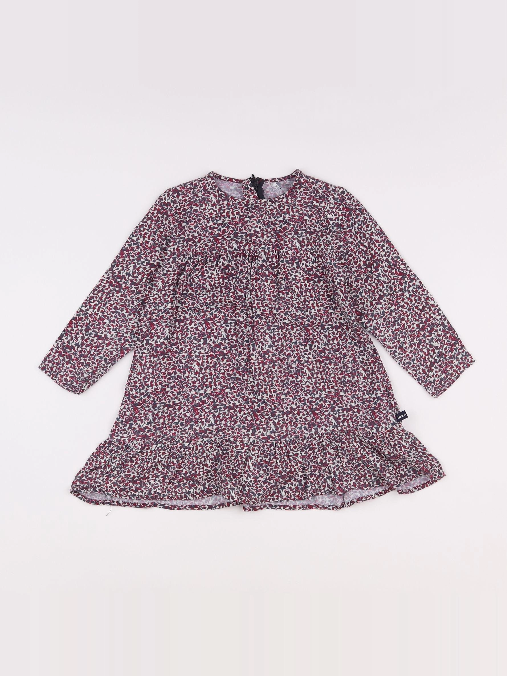 IKKS - robe gris, rouge - 2 ans