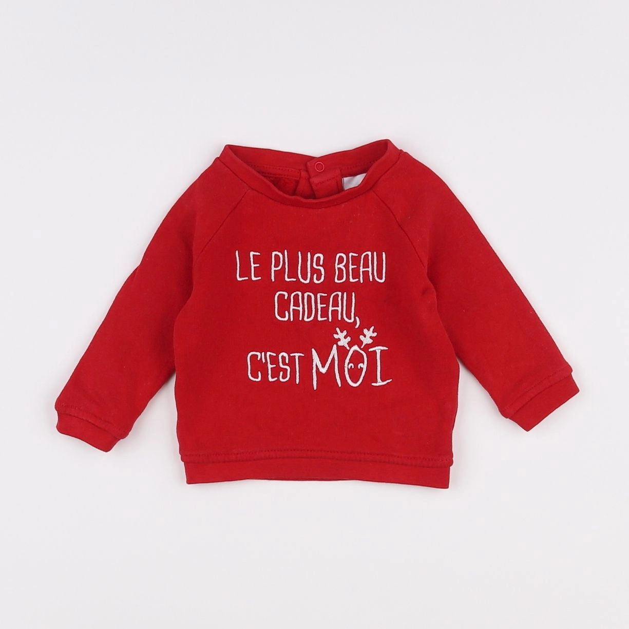 Vertbaudet - sweat rouge - 3 mois