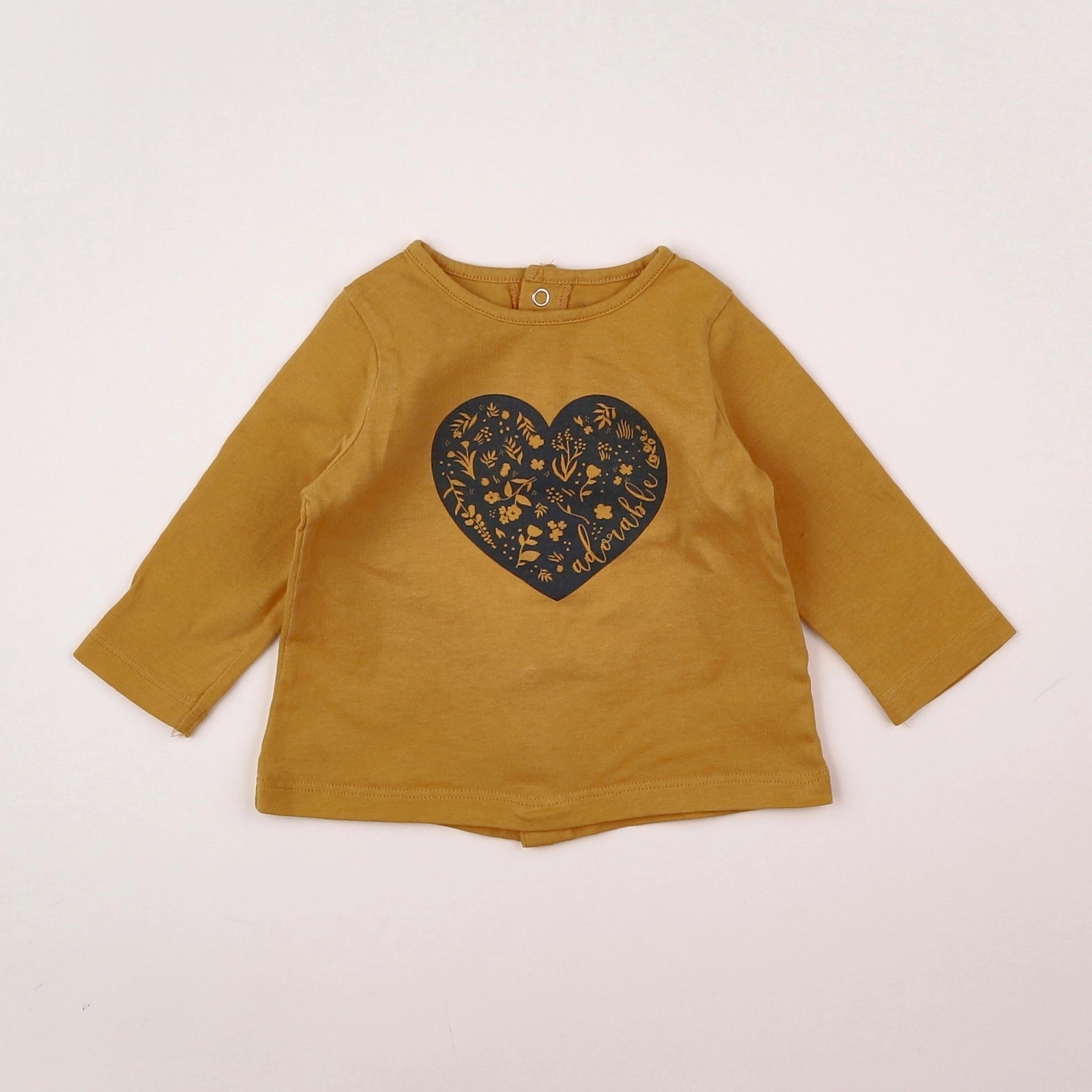 Vertbaudet - tee-shirt jaune - 3 mois