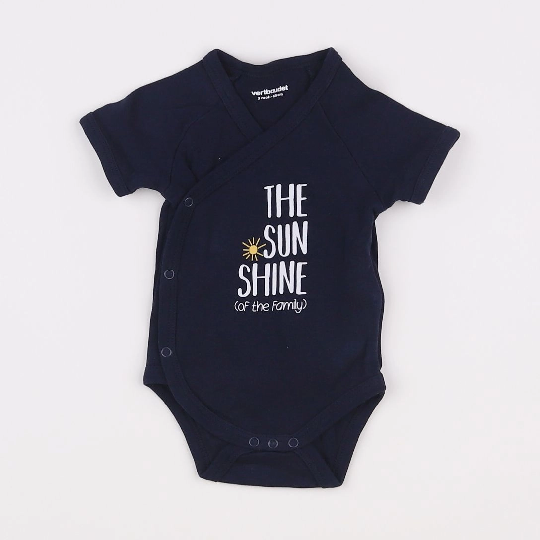 Vertbaudet - body bleu - 3 mois