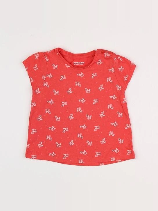 Vertbaudet - tee-shirt orange, rouge - 12 mois