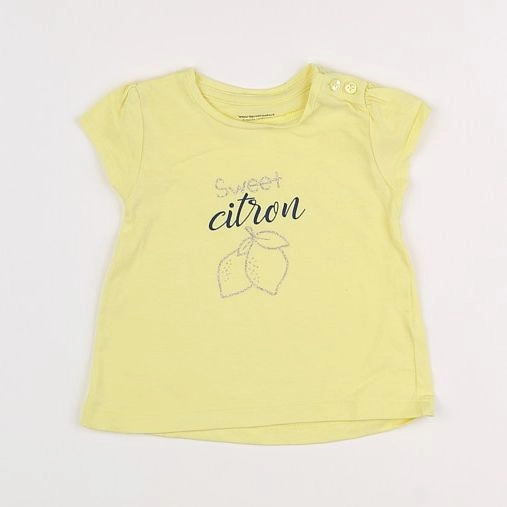Vertbaudet - tee-shirt jaune - 6 mois