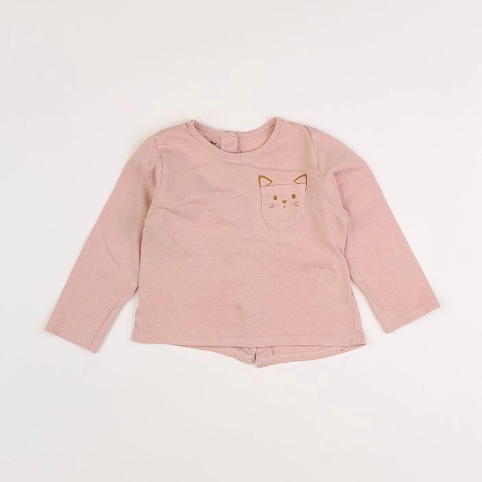 Vertbaudet - tee-shirt rose - 9 mois
