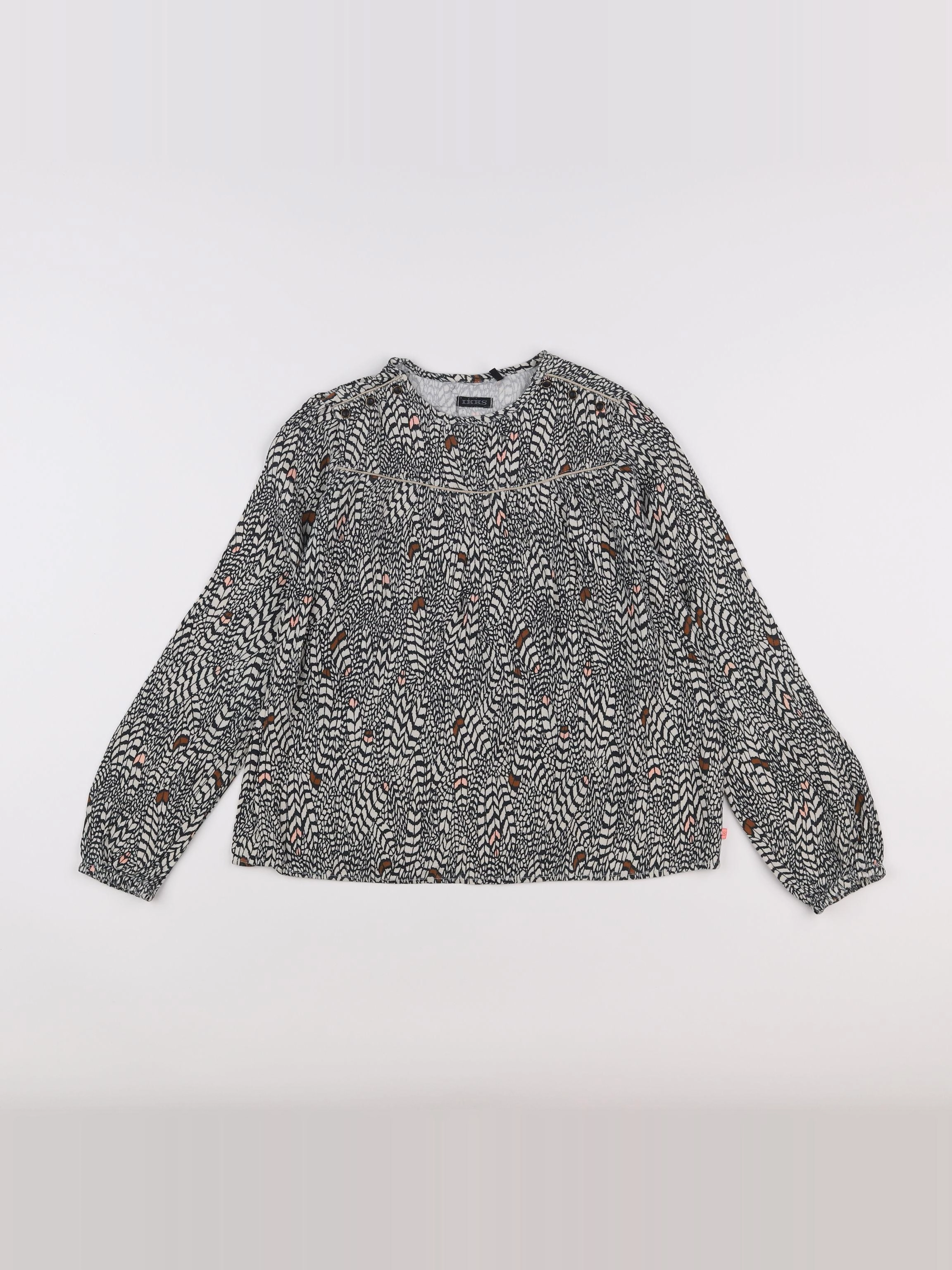 IKKS - blouse gris - 10 ans