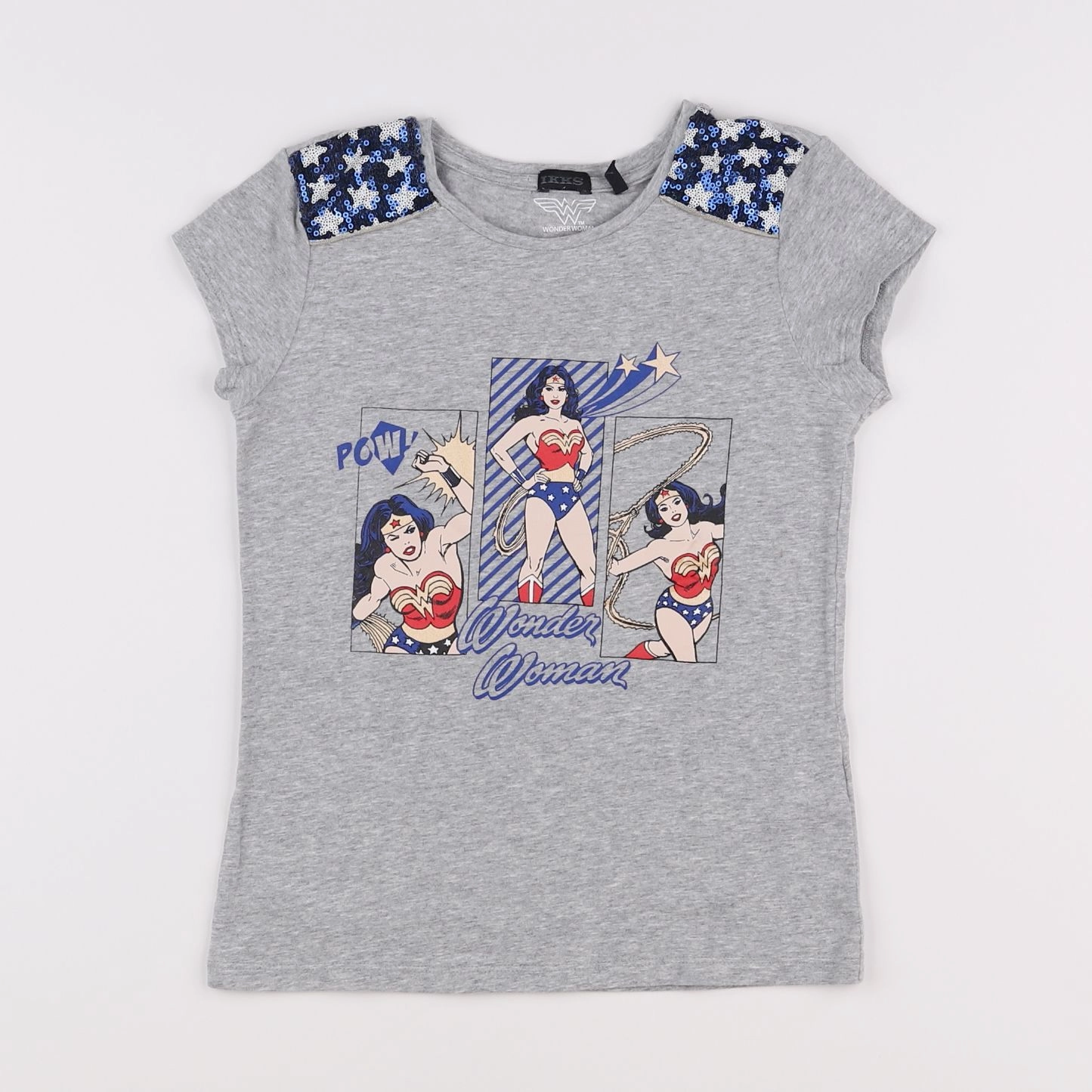 IKKS - tee-shirt gris, bleu - 8 ans