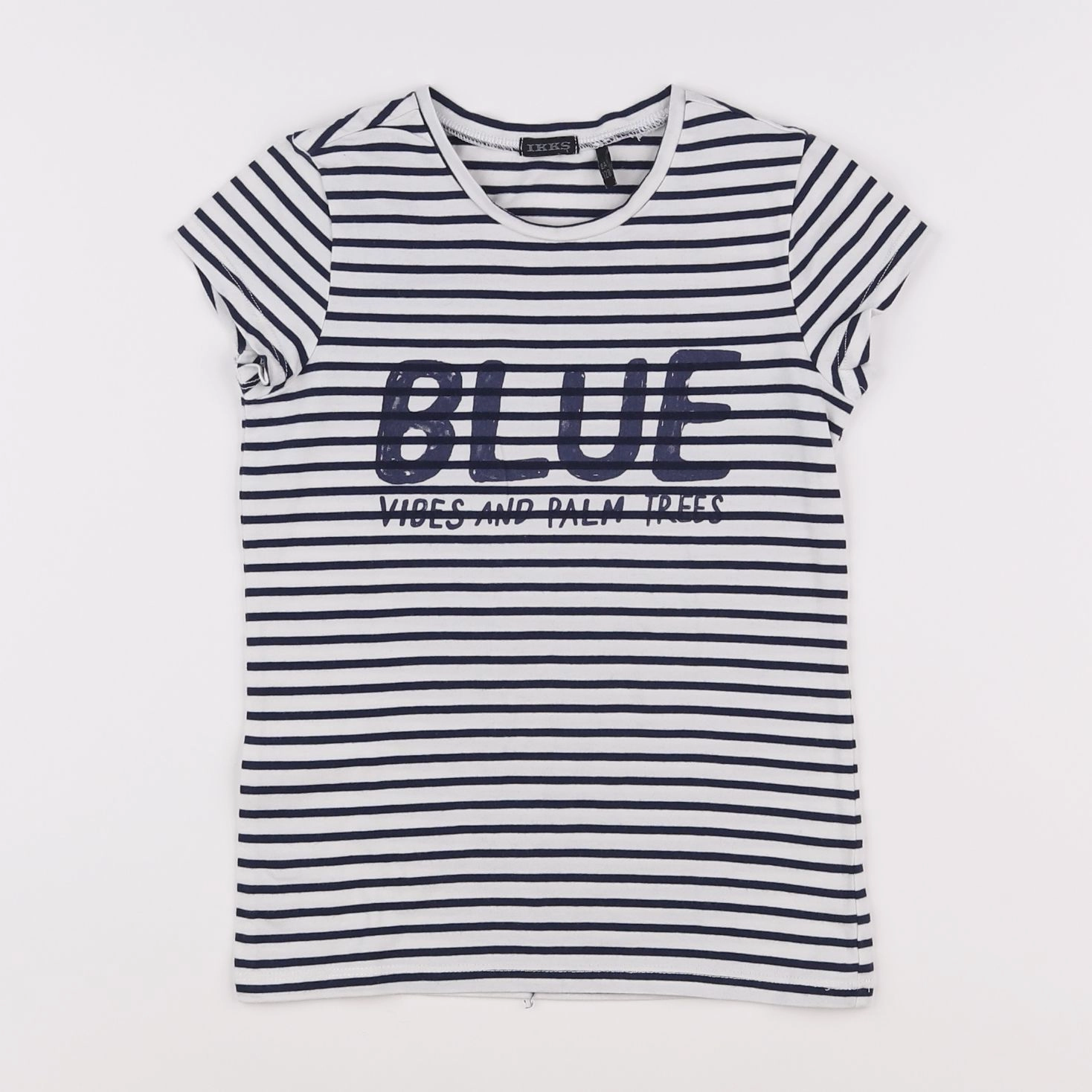 IKKS - tee-shirt bleu, blanc - 8 ans
