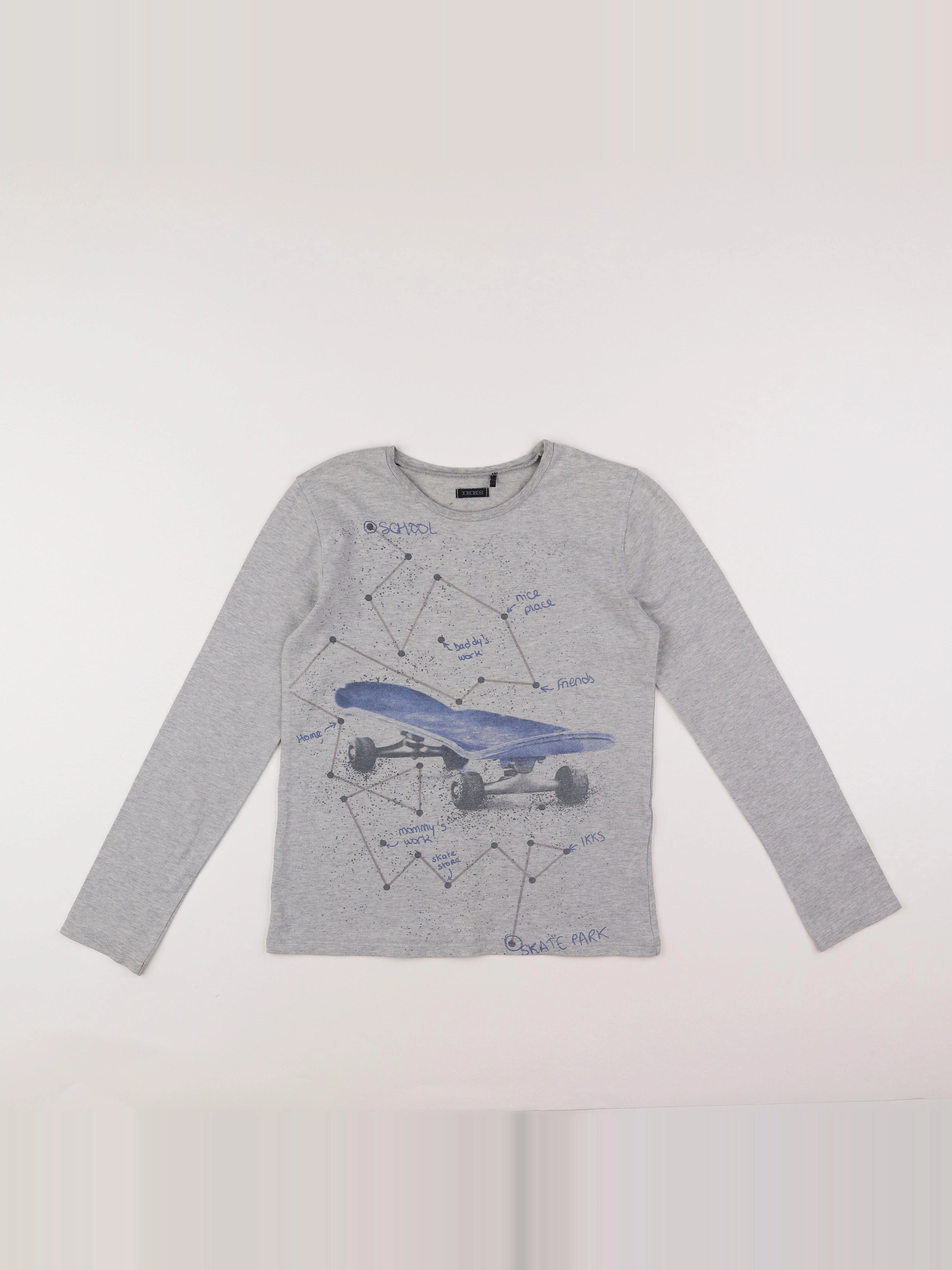 IKKS - tee-shirt gris - 10 ans