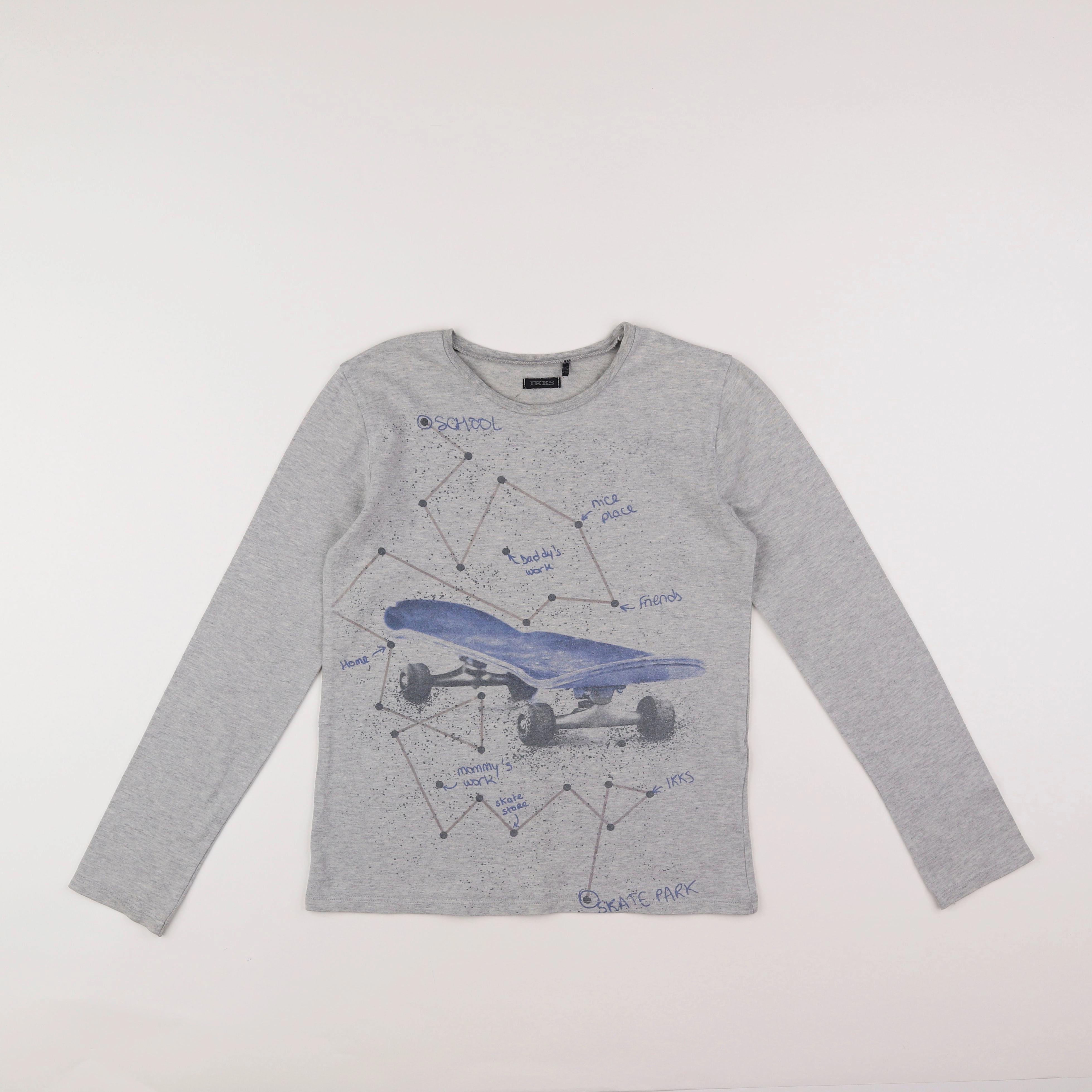 IKKS - tee-shirt gris - 10 ans