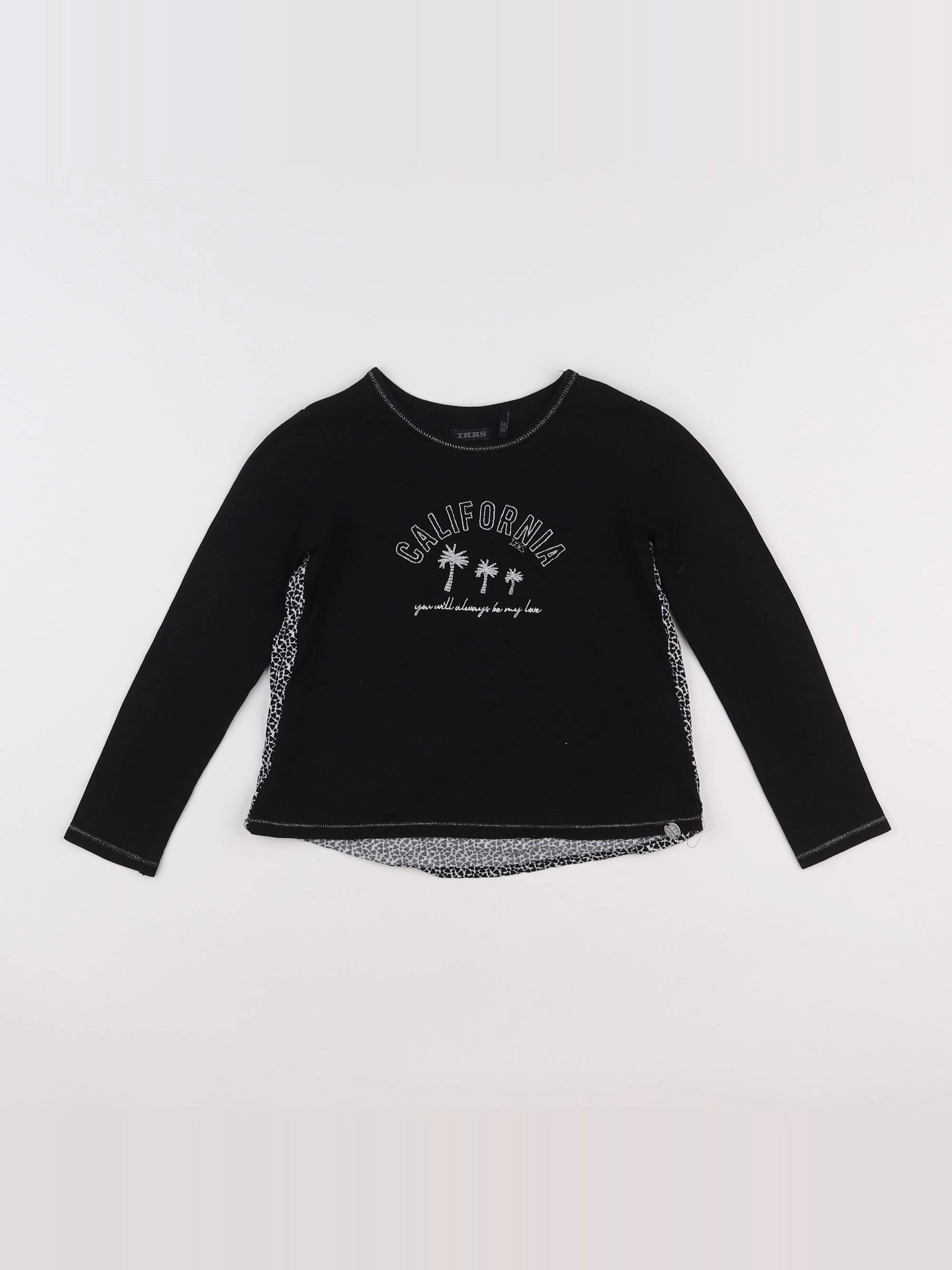 IKKS - tee-shirt argent, noir - 6 ans