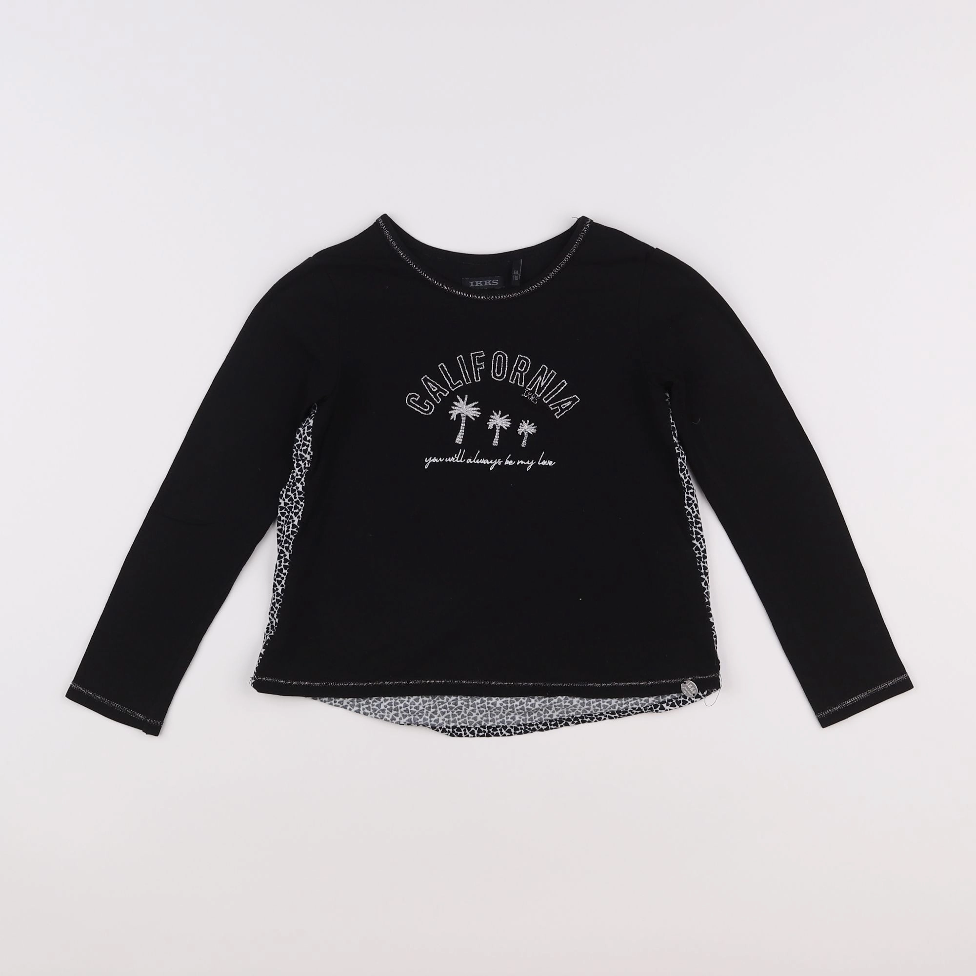IKKS - tee-shirt argent, noir - 6 ans