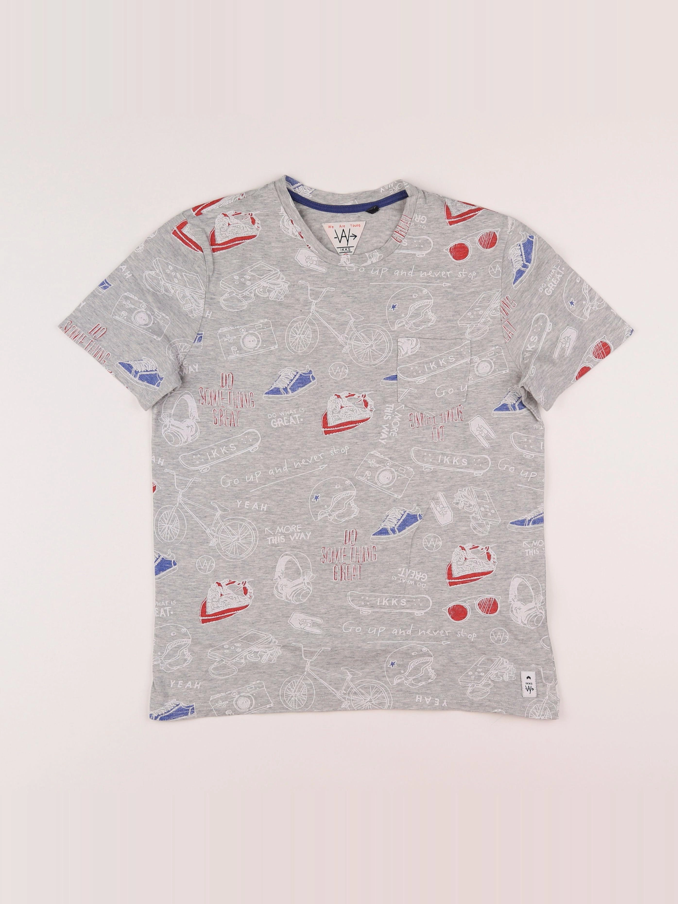 IKKS - tee-shirt gris - 12 ans