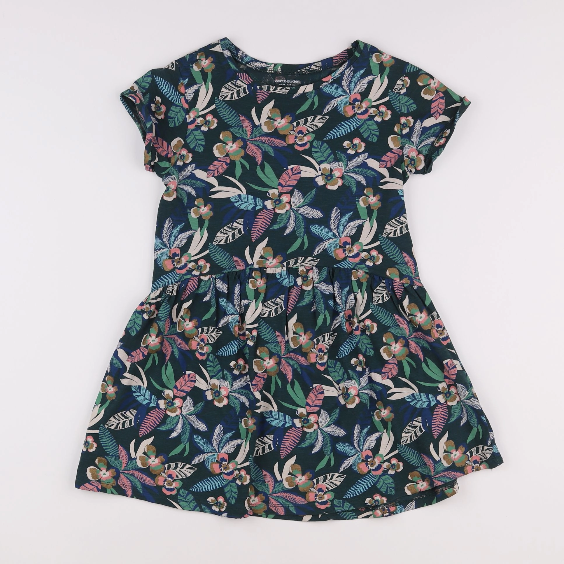 Vertbaudet - robe vert - 8 ans