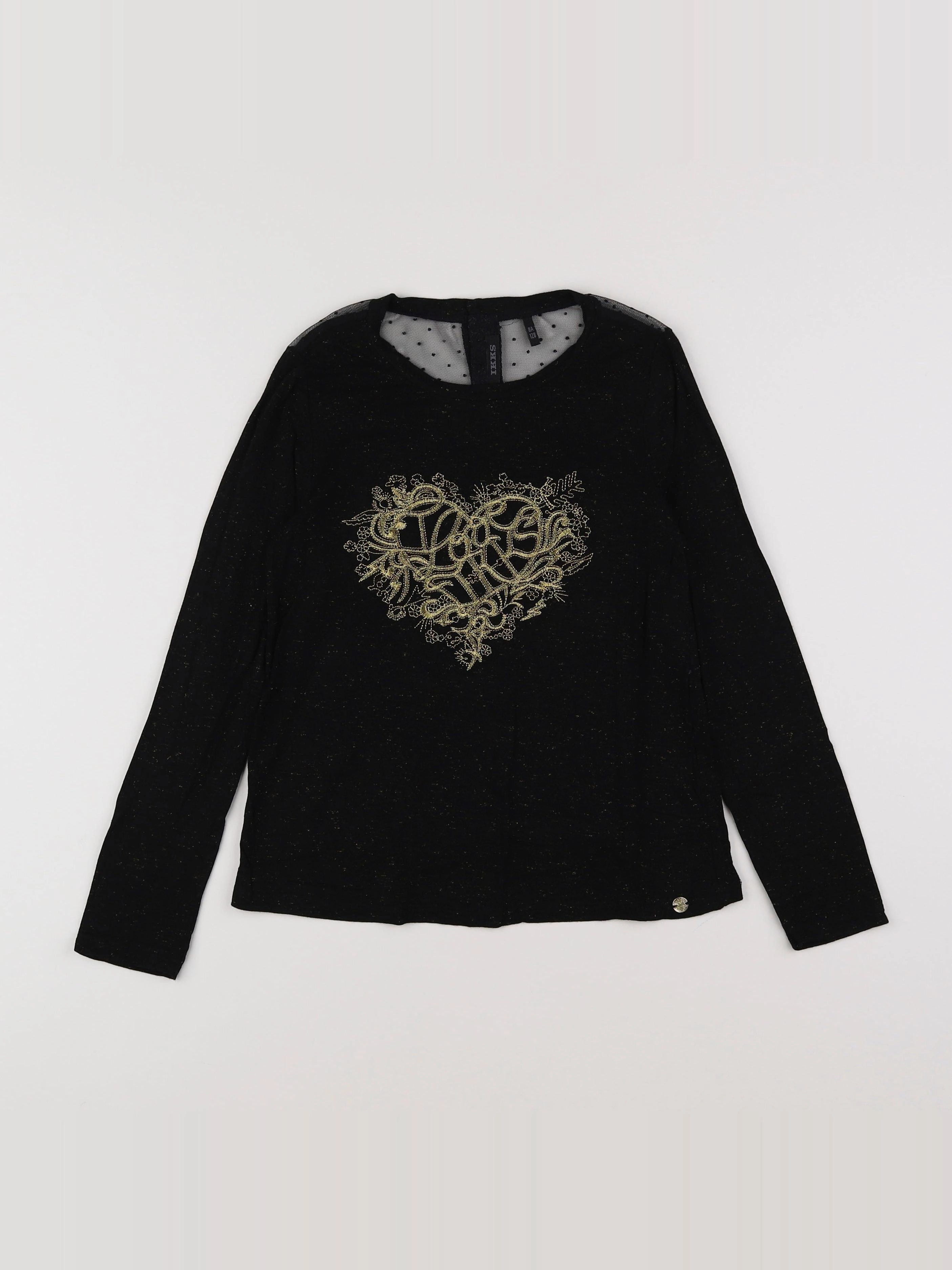 IKKS - tee-shirt noir, or - 10 ans