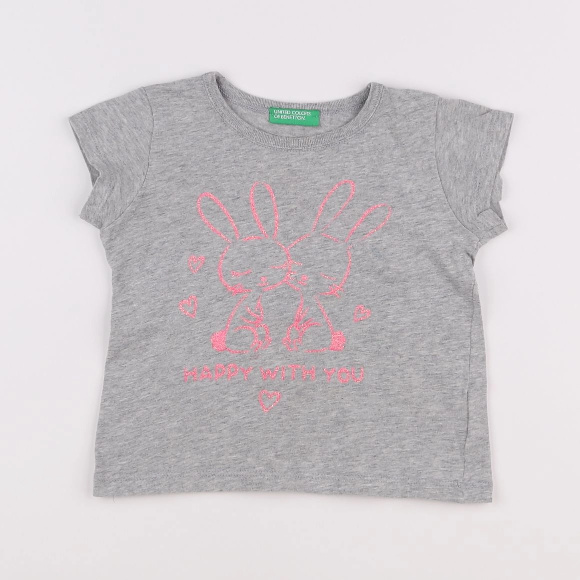 Benetton - tee-shirt gris - 12 mois à 2 ans