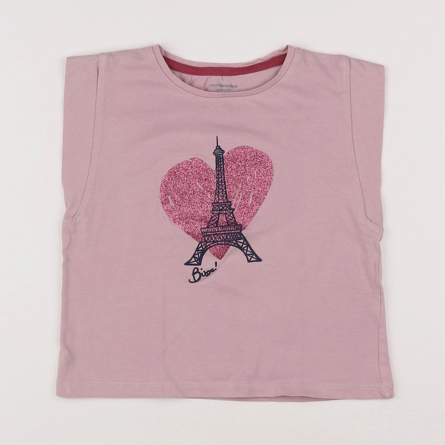 Vertbaudet - tee-shirt rose - 3 ans