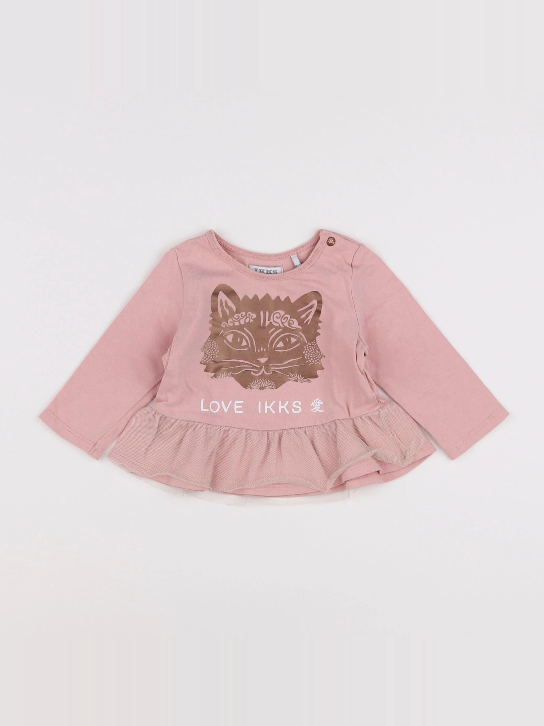 IKKS - tee-shirt rose - 6 mois