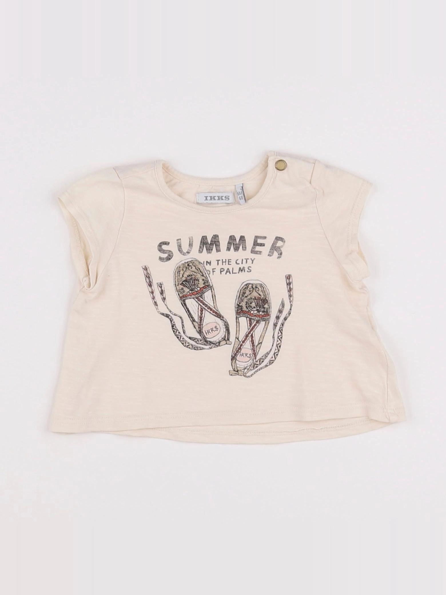 IKKS - tee-shirt beige, or - 6 mois