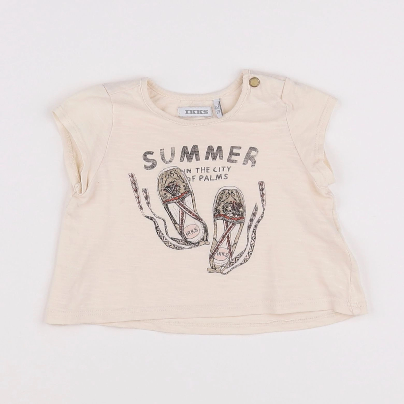 IKKS - tee-shirt beige, or - 6 mois