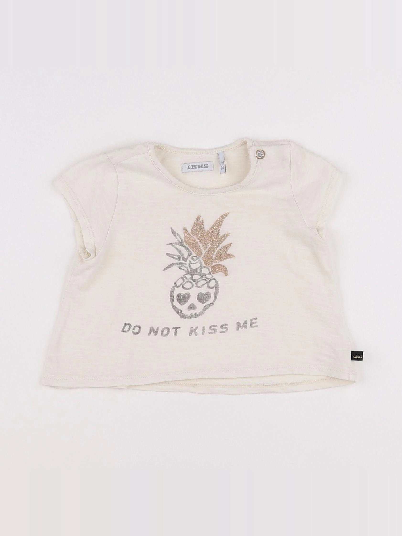 IKKS - tee-shirt beige, or - 12 mois
