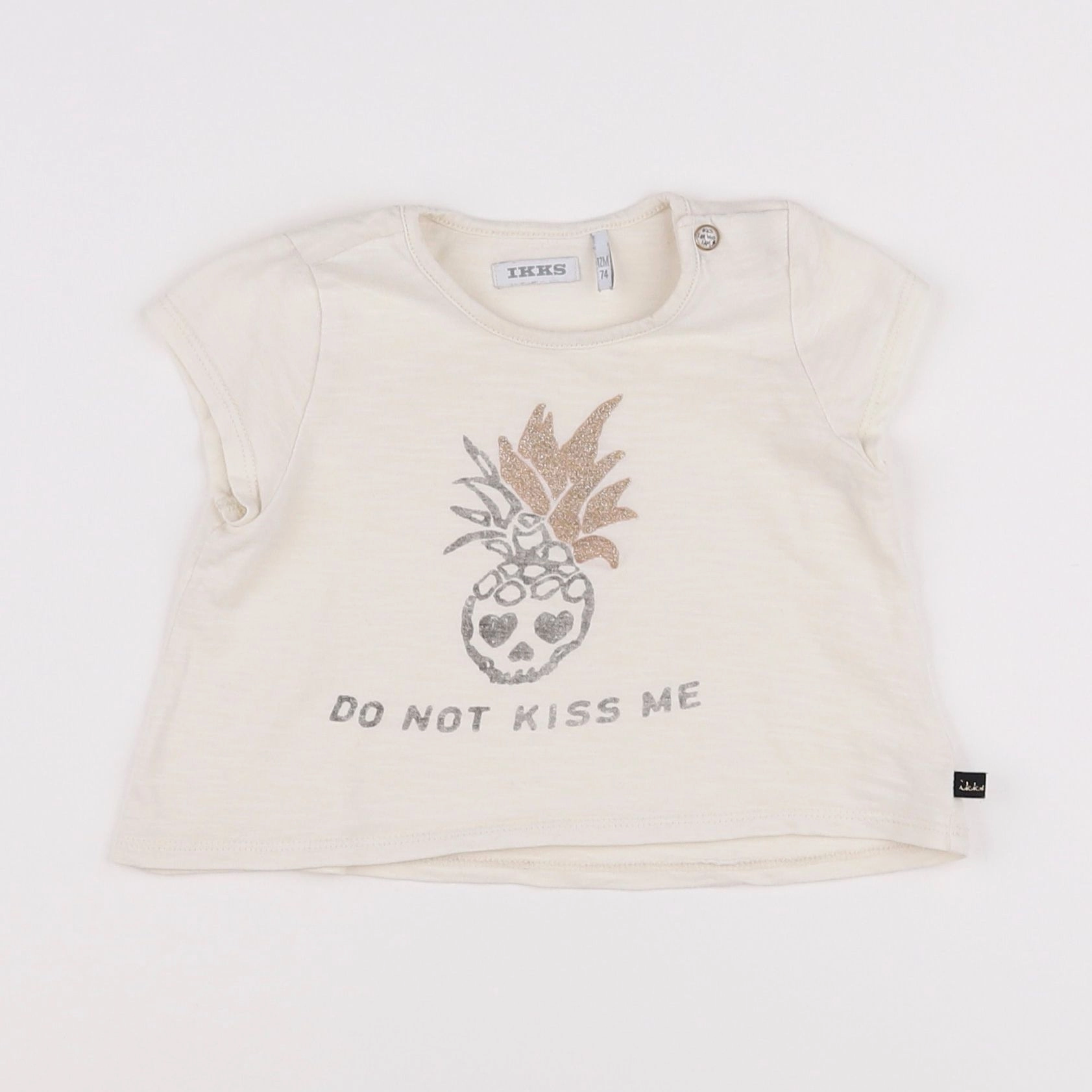 IKKS - tee-shirt beige, or - 12 mois