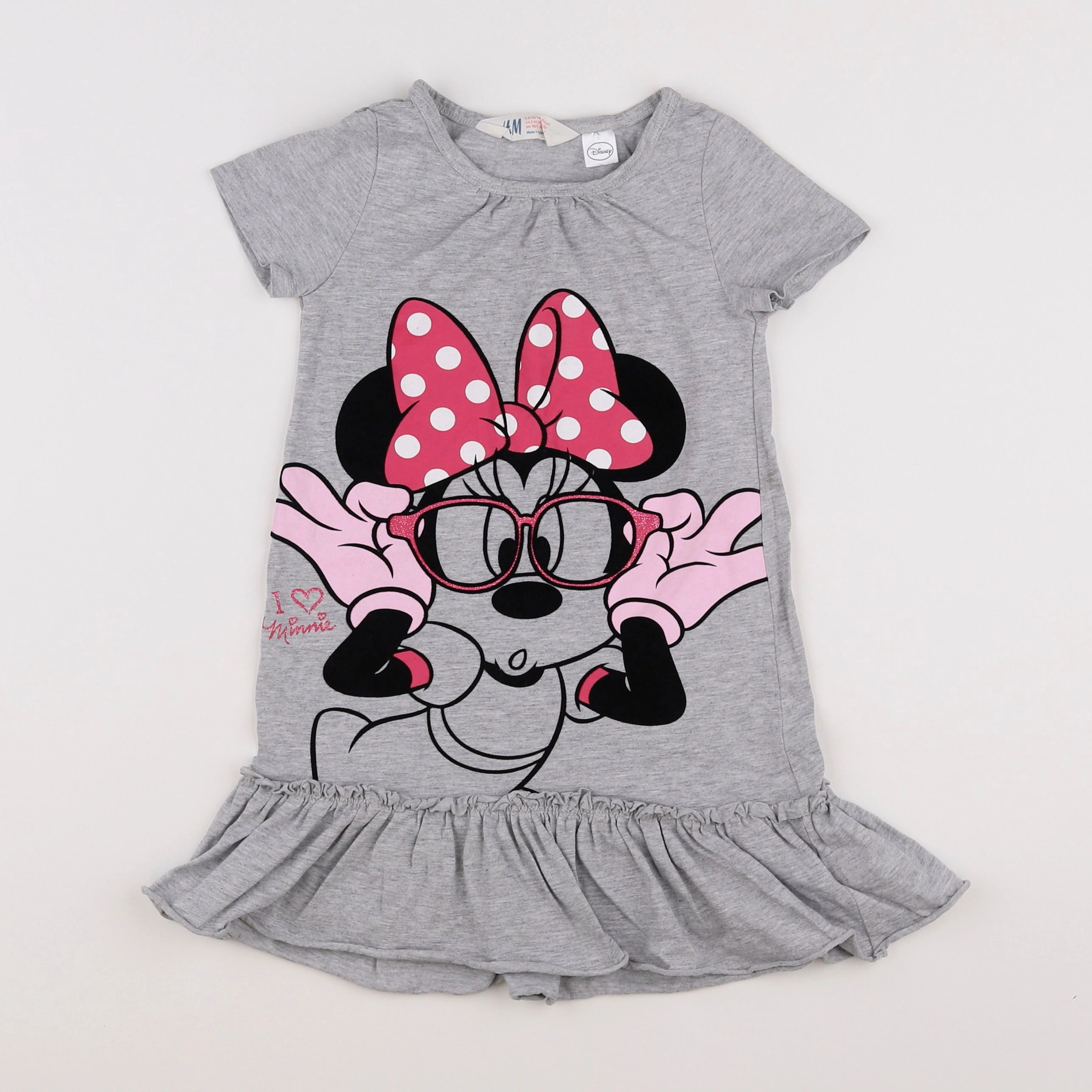 H&M - robe gris - 2/4 ans